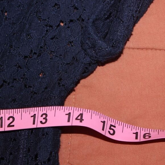 Nanette Leopore Blue Eyelet Short Sleeve Dress Women Size 2 - Picture 10 of 11